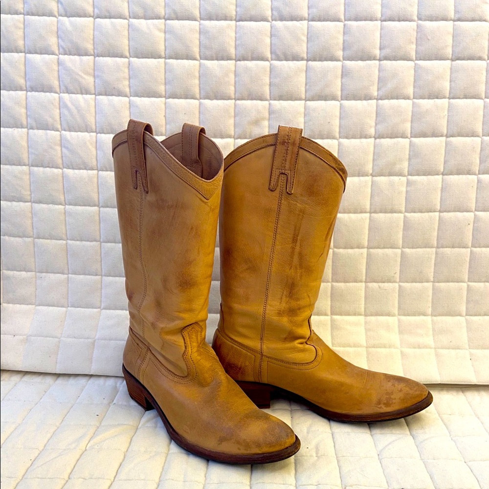 Tall Frye Company Boots - Billy Pull On in Beige/Tan